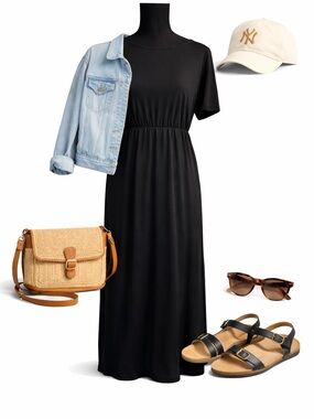 Kancystore Plus Size Black Maxi Dress 2X NWT | Pockets